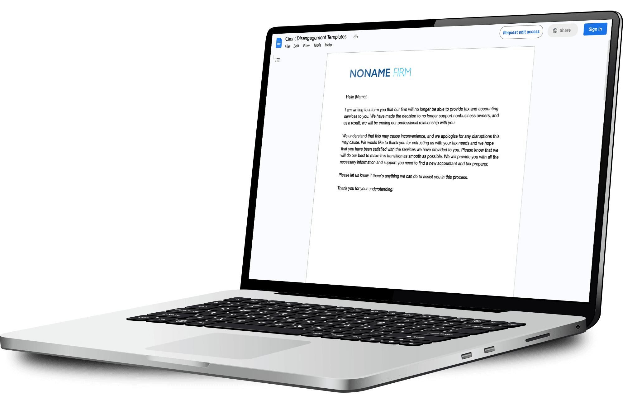 Client Disengagement Letter